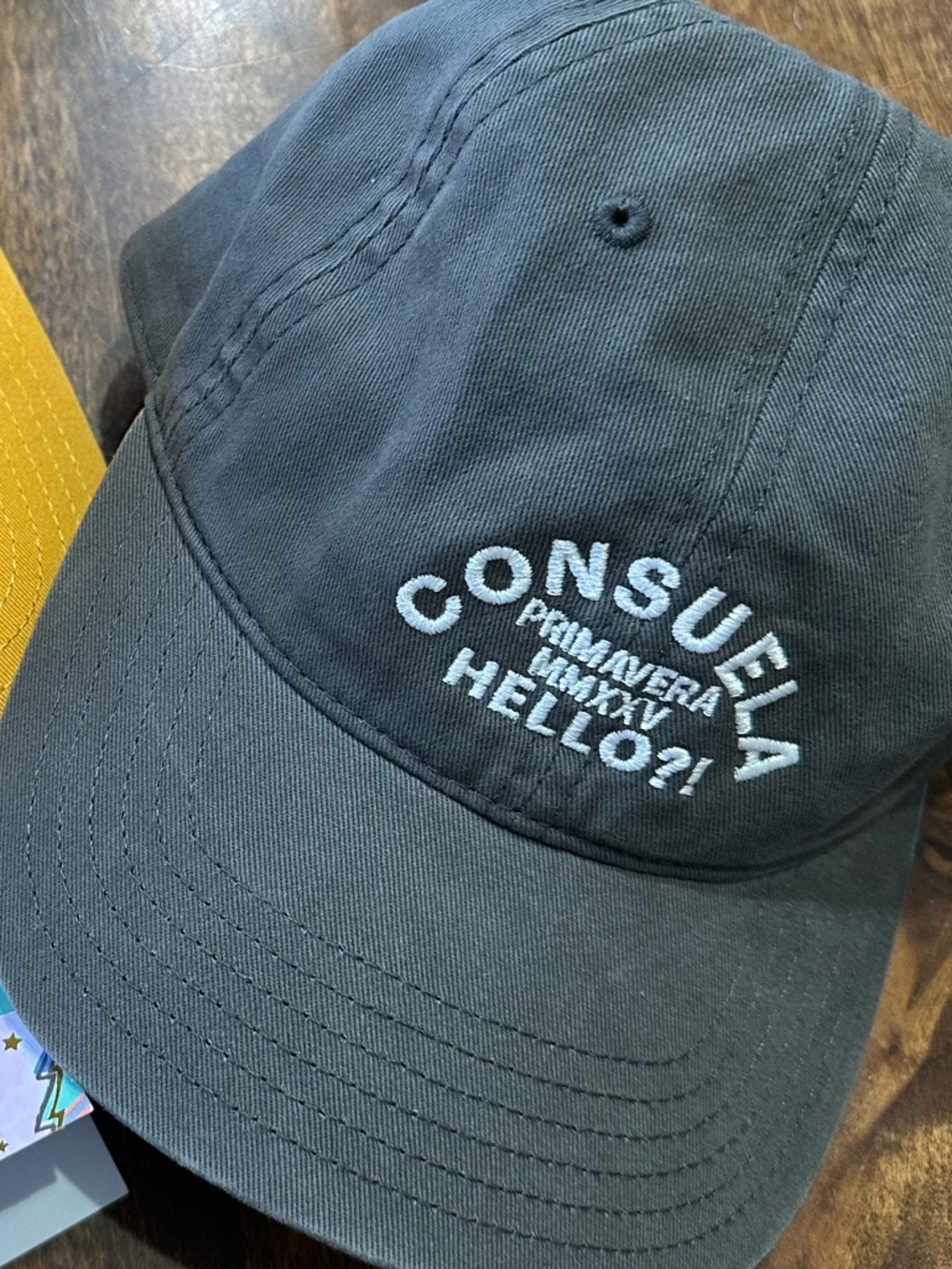 Consuela Charcoal Cap with Embroidered Logo - limited edition